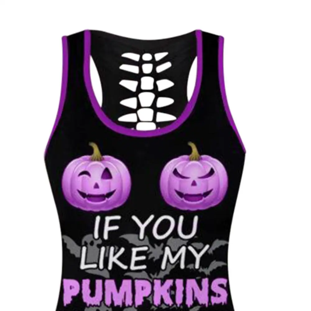 

Women's Printing Short Sleeve Shirts Set Halloween Drawstring Shorts Set CD