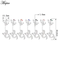 miqiao 1 pcs 316l stainless steel animal gecko belly button ring umbilical button hot sale