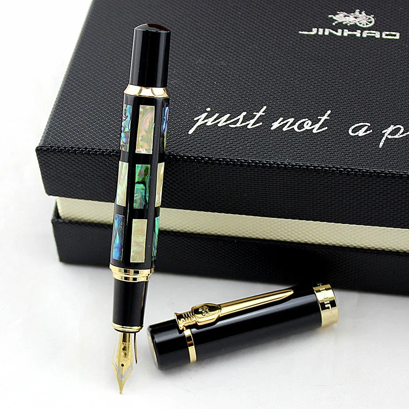 JINHAO, 650, цветная инкрустированная ракушками и Золотой зажим, М перо, перьевая ручка, роскошная подарочная ручка в деловом стиле, ручки для письма