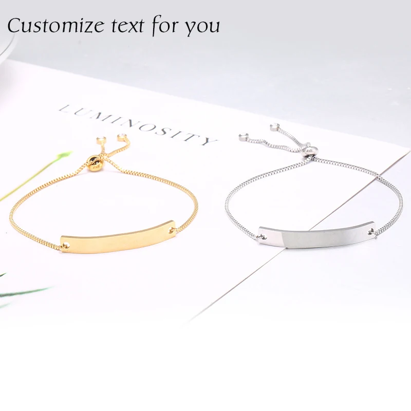 Модные женские браслеты MYLONGINGCHARM с надписью или именем на заказ регулируемая