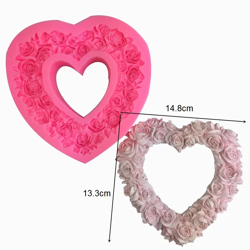Силиконовая форма в форме сердца большого размера сделай сам для украшения торта