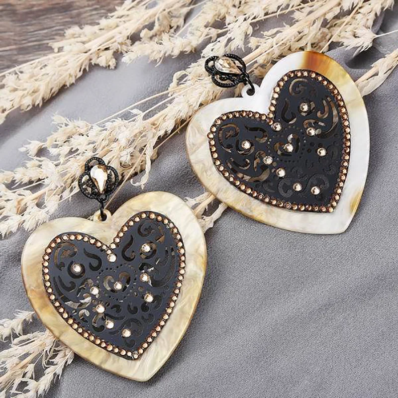 Романтичные милые золотые серьги из нержавеющей стали и кристаллов в форме