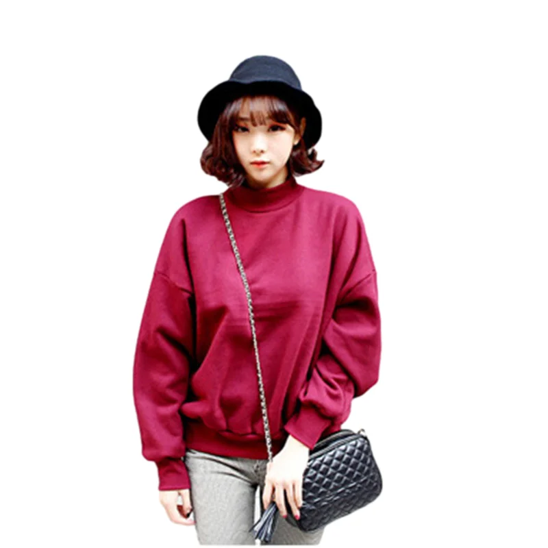 Однотонный женский свободный свитер в Корейском стиле|Женские толстовки и