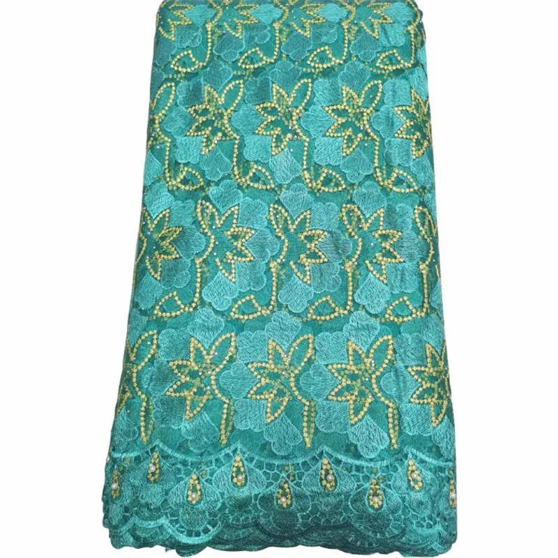 Hot Sale African Lace Fabric For Wedding France Tulle Embroidered lace High Quality With bead 5yards/lot | Дом и сад
