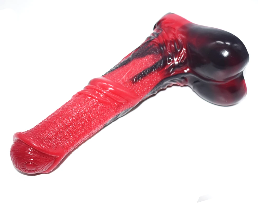 Фаллоимитатор с лошадью-животным FAAK красный и черный силиконовый пенис большой