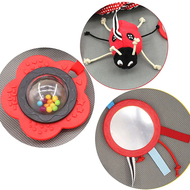 Красочная детская кроватка с божьей коровкой коляска вокруг детского зеркала