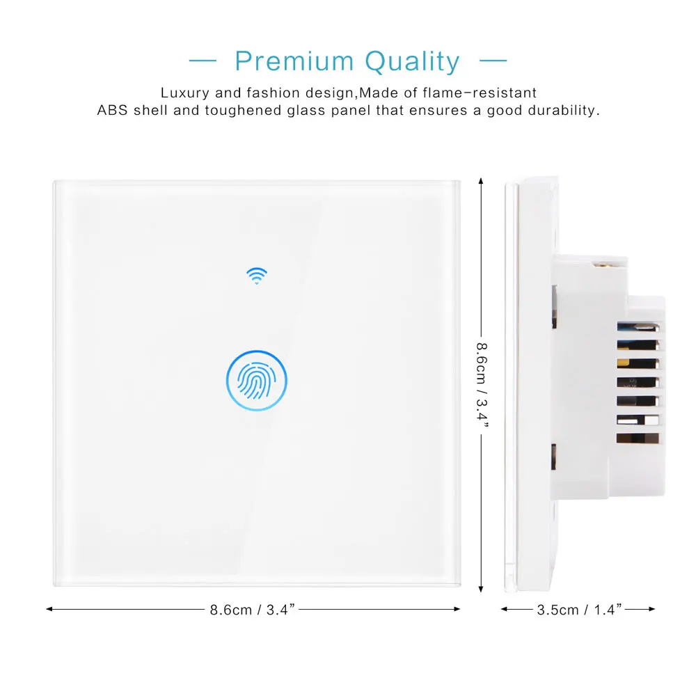 Настенный сенсорный выключатель AXUS Wi Fi 1/2/3 клавиши светильник стандарт для Google Home