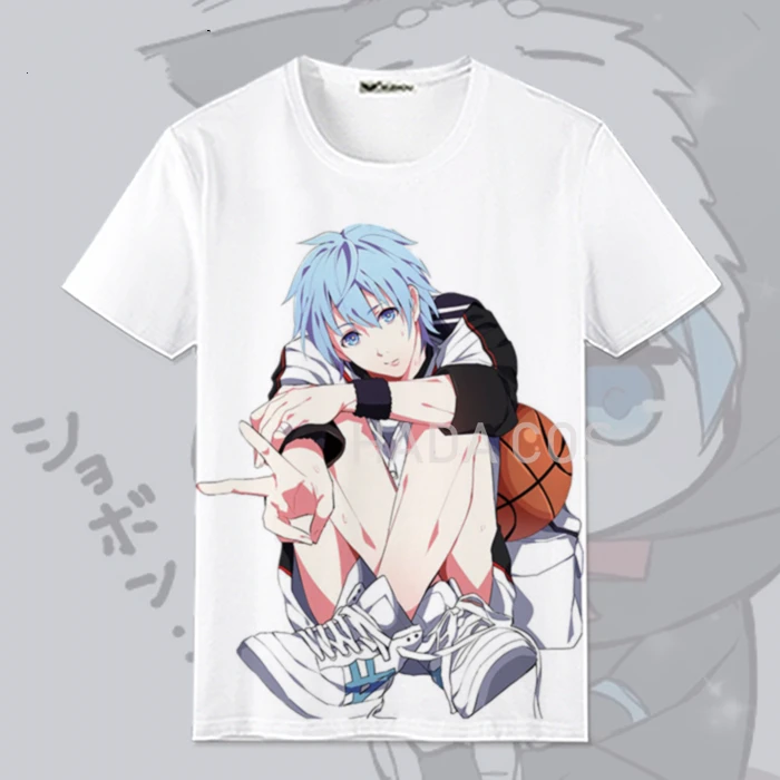 Child Anime Kuroko's Basketball Kuroko Tetsuya Kagami Taiga Printed Short-sleeved White Top T-shirt Cosplay Costume Cute Fashion |