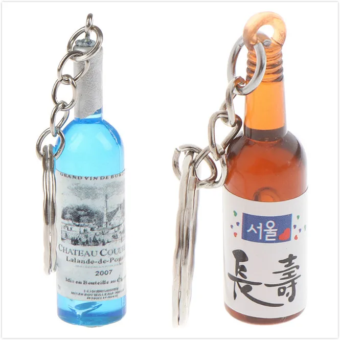 4 шт. новые женские/мужские модные брелки для бутылок вина из смолы ключей подарки