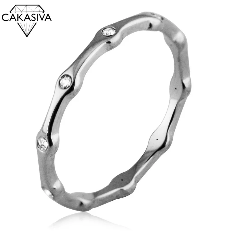 

Women's Vintage Simple Bamboo Shape Zircon Ring Gift Jewelry Ring Wholesale
