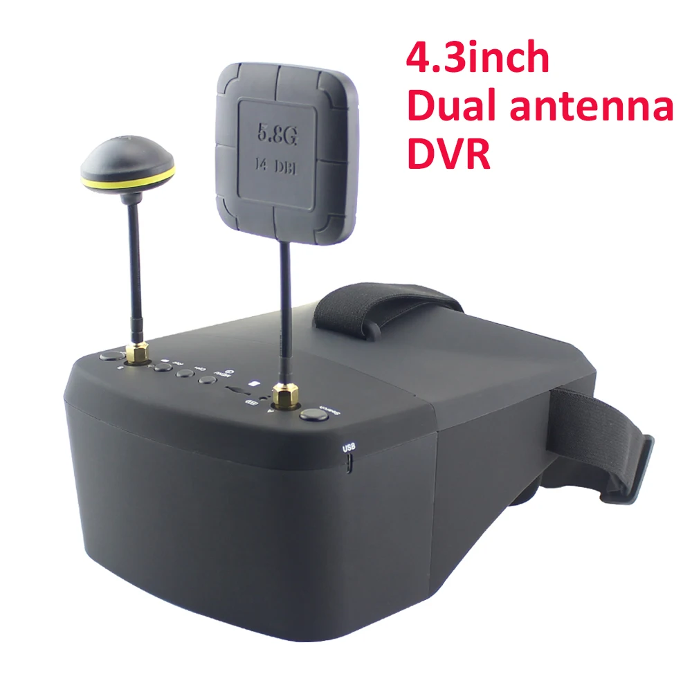 4.3Inch with DVR LS-800D FPV очки с DVR 5,8G 40CH 4,3 дюймов 5 дюймов 854*480 видео гарнитура HD 2000mAh батарея для модели RC - Цвет: 4.3Inch with DVR