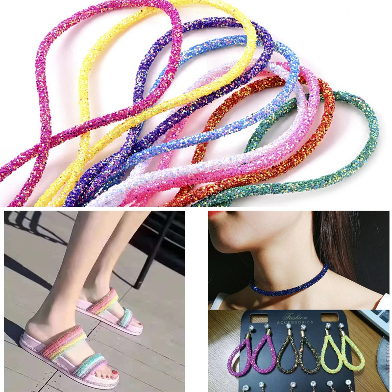 Веревка из смолы с блестками для стразы шнур тюбика пайетками отделки ювелирных