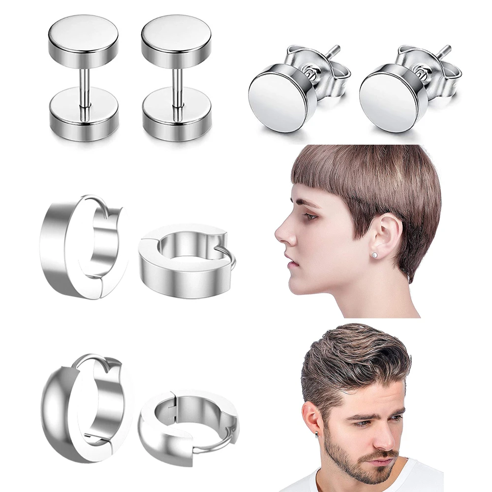 4 пар/лот унисекс круглые обручи для уха Tragus заглушки на гвоздики из нержавеющей