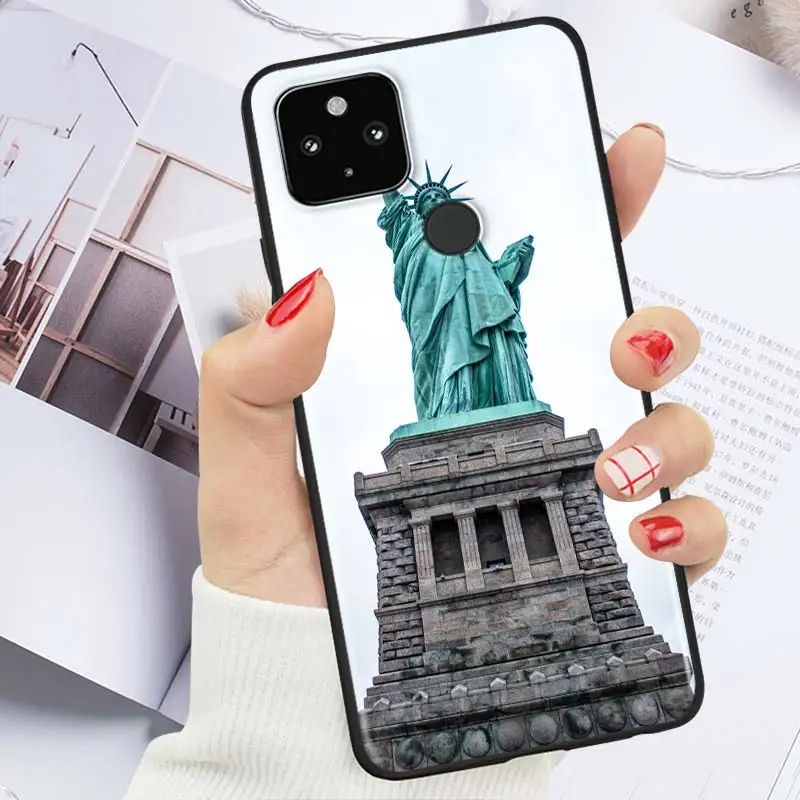 

Statue of Liberty Medusa Shockproof Cover for Google Pixel 5 5A 4 4A XL 5G Black Phone Case Shell Soft Fundas Coque Capa