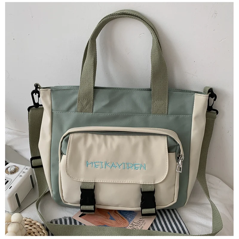 

20#Women Shoulder Bag Fashion Pure Color Casual Tote Outdoor Bag Canvas Handbag Zipper Messenger Messenger Bags sac main femme