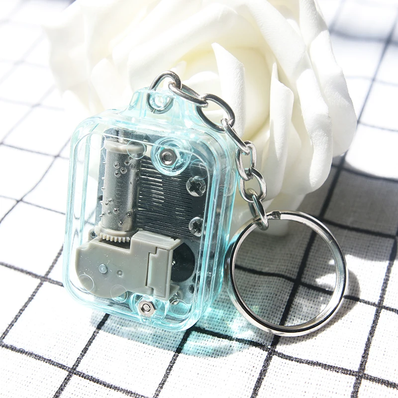 Миниатюрная Музыкальная шкатулка с ручным заводом механизм брелок механические