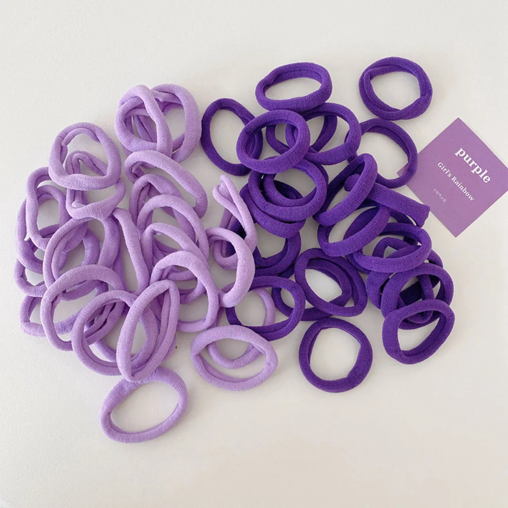 

50Pcs/Box Girls Scrunchies Elastic Hair Band 3.5CM Hair Tie Hair Ring Rope Headwear Hair Accessories for Girl Nylon Candy Color