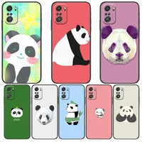 super cute panda phone case for xiaomi redmi 11 lite pro ultra 10 9 8 mix 4 fold 10t black cover silicone back prett