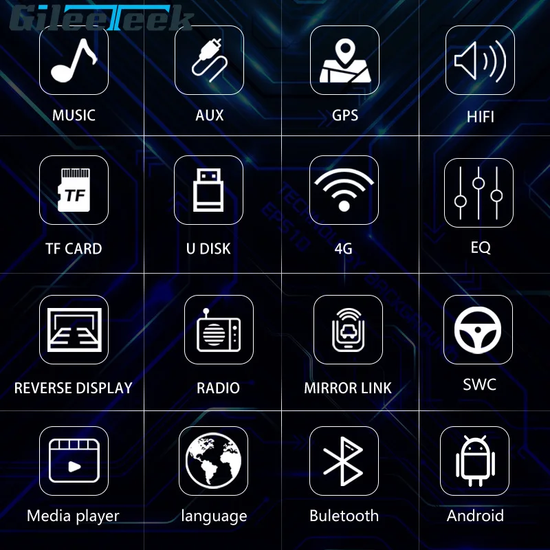 Универсальный GPS bluetooth плеер Автомобильный Реверсивный видео интегрированный