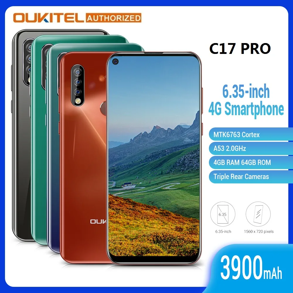 OUKITEL C17 Pro смартфон с 5 дюймовым дисплеем восьмиядерным процессором MT6763 ОЗУ 4 Гб ПЗУ