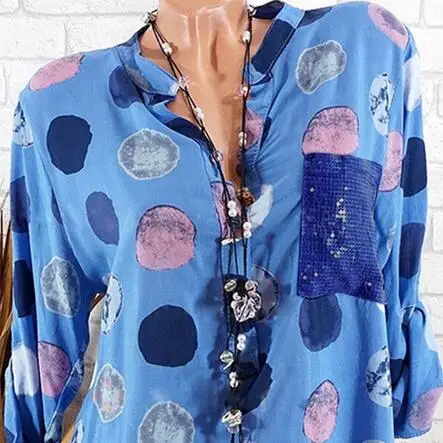 Женская блузка рубашки с блестками длинный рукав v-образный вырез рубашка