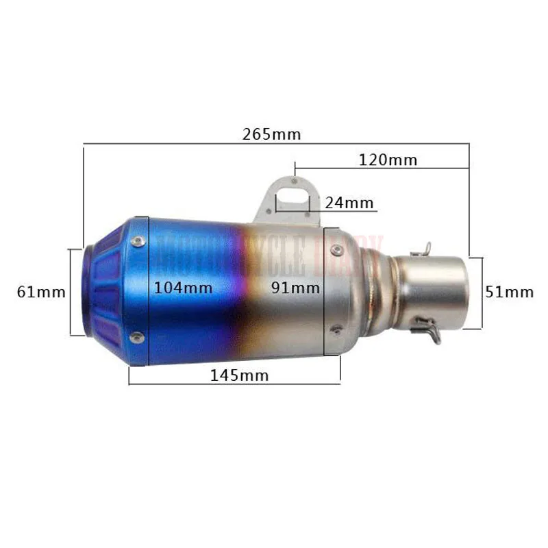 51mm Universal Motorcycle Exhaust Pipe Escape Laser Mark Moto DB Killer Motorcross Muffler Modified For YZF CBR1000 RR X-MAX 300 |