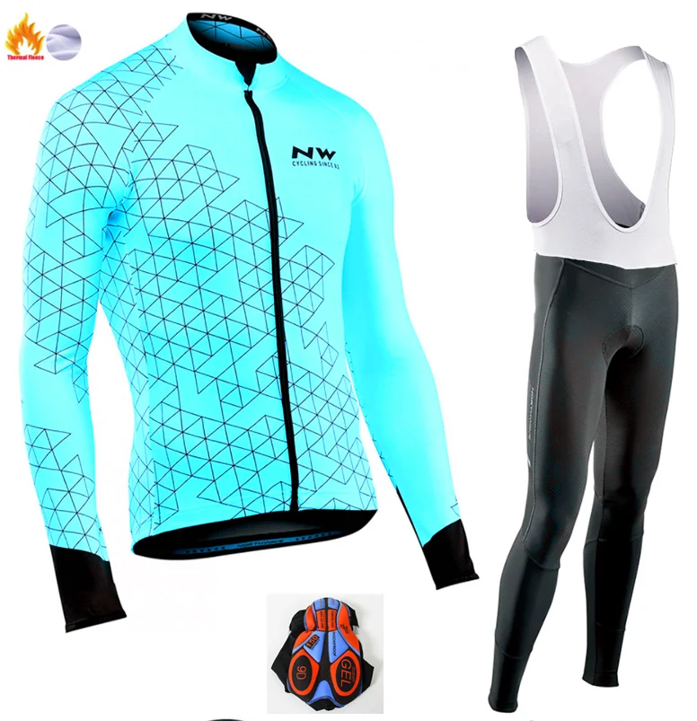 Winter Cycling Suit Ropa ciclismo теплый зима Термальность флис велосипедная одежда Для Мужчин's Велоспорт Джерси костюм для прогулок верховой езды на велосипеде, MTB Костюмы комбинезон, комплект - Цвет: Winter Cycling Suit