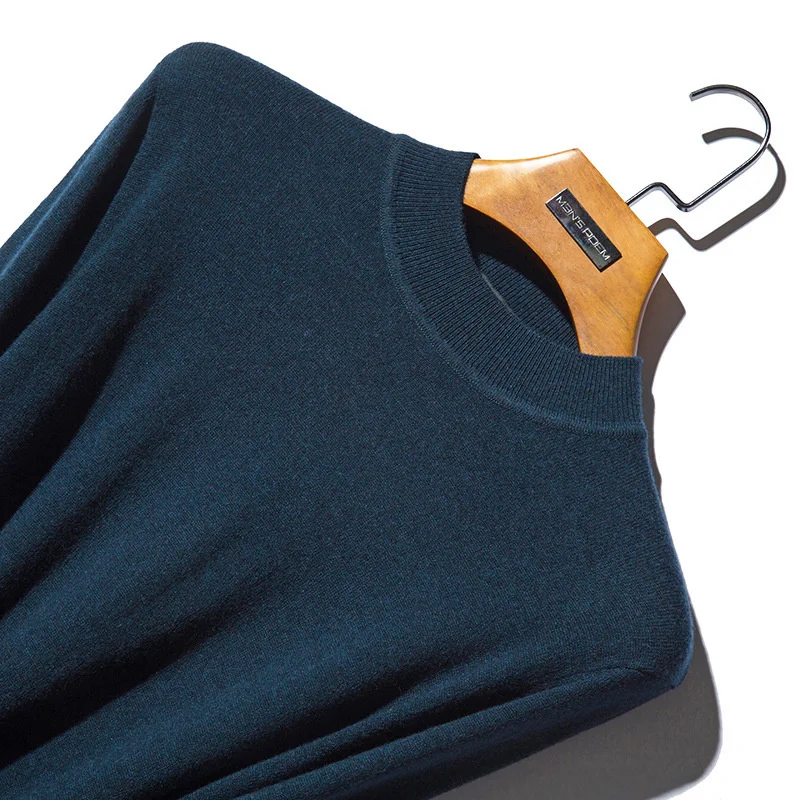 Мужской Повседневный свитер с высоким воротником теплый плотный деловой из 100%