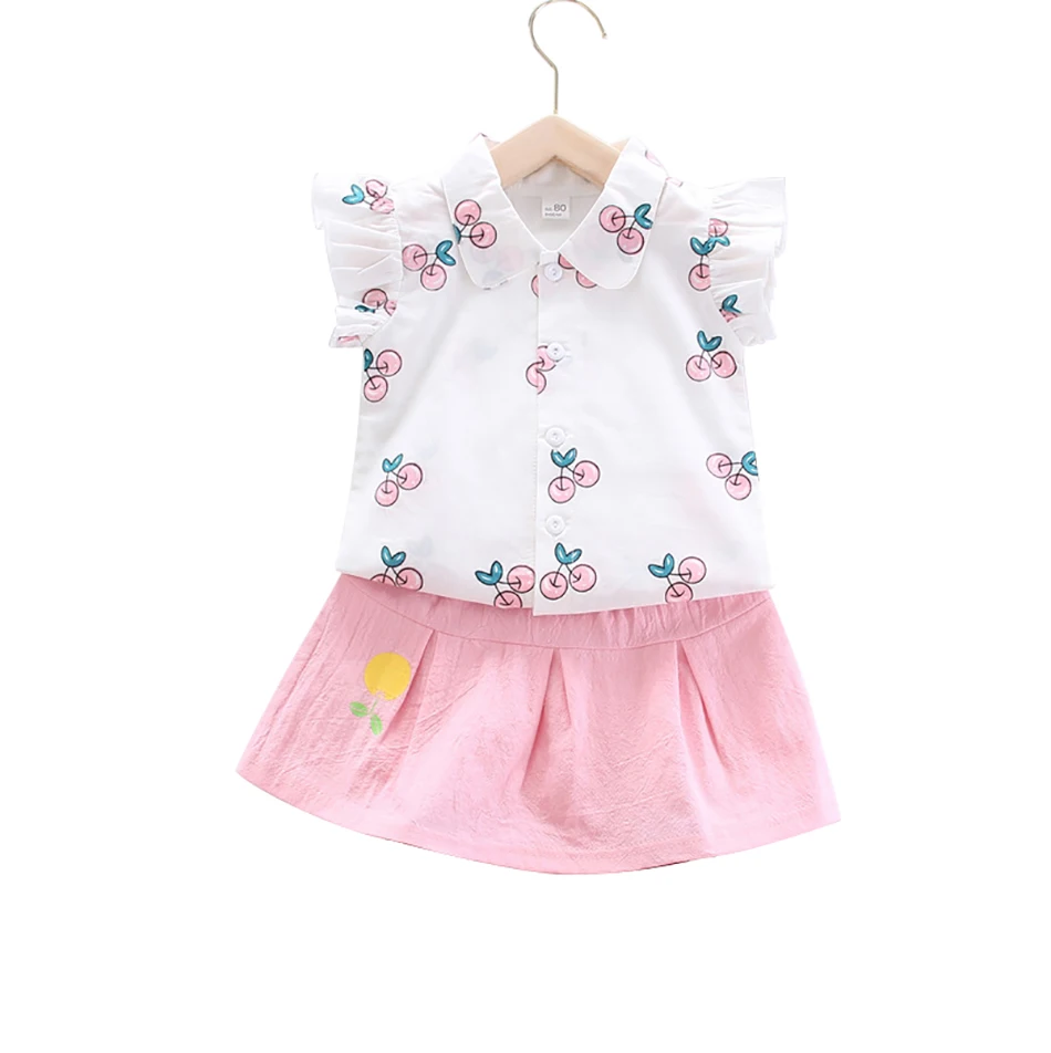 

Chiffon Girls Clothing Set Floral Shirts Tutu Skirt 2pcs Kids Suits for Girl Kids Baby Summer Children Clothes Baby Outfits 1-6Y