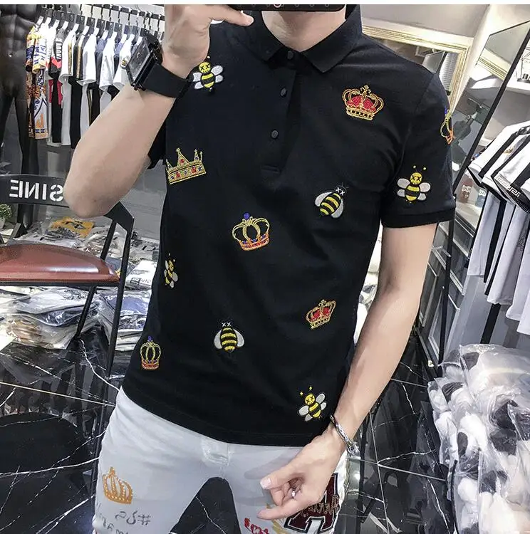 

Мужская летняя футболка-поло с вышивкой, 2020