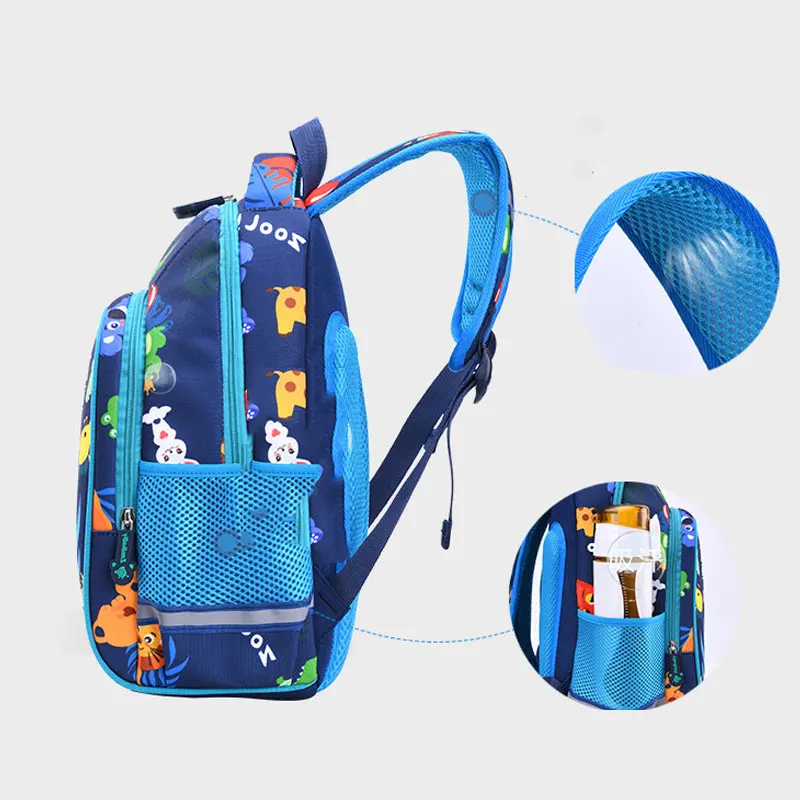 High Quality Kids School Bags Orthopedic Backpack Children Animal Zoo Printed Lighten Burden Bookbags Mochila Infantil Escolares