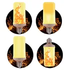 Светодиодный динамический с эффектом пламени светильник лампочка E27 B22 E14 12 Вт AC 110-220V светодиодный кукурузы лампа творческий Мерцание светодиодный светильник