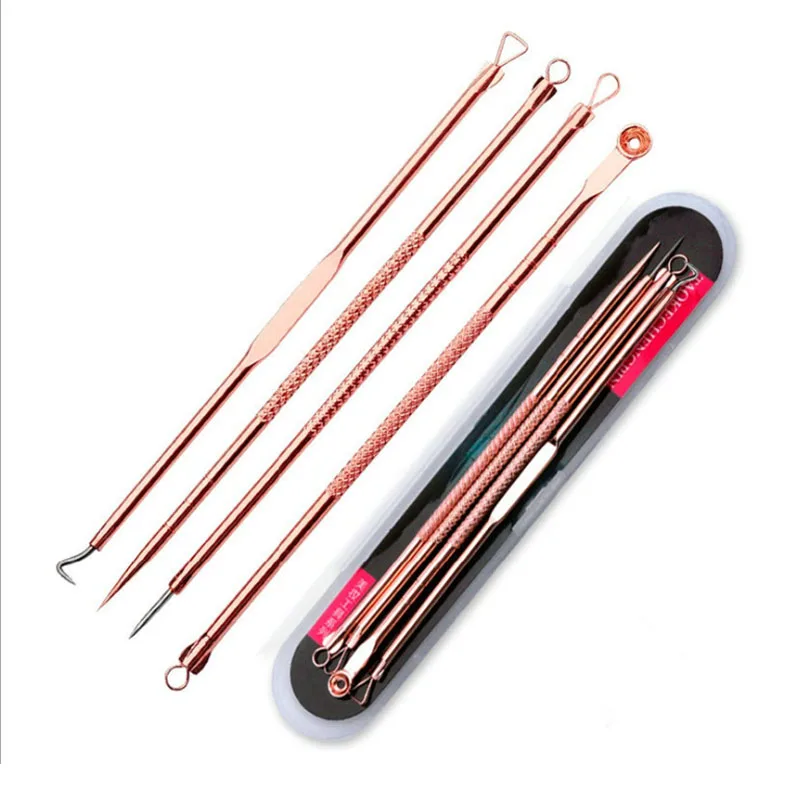 

LANBENA Acne Double Head Needle High Quality Blackhead Blemish Pimple Remover Facial Pore Black Dots Deep Cleaning Tool 4pcs/Set