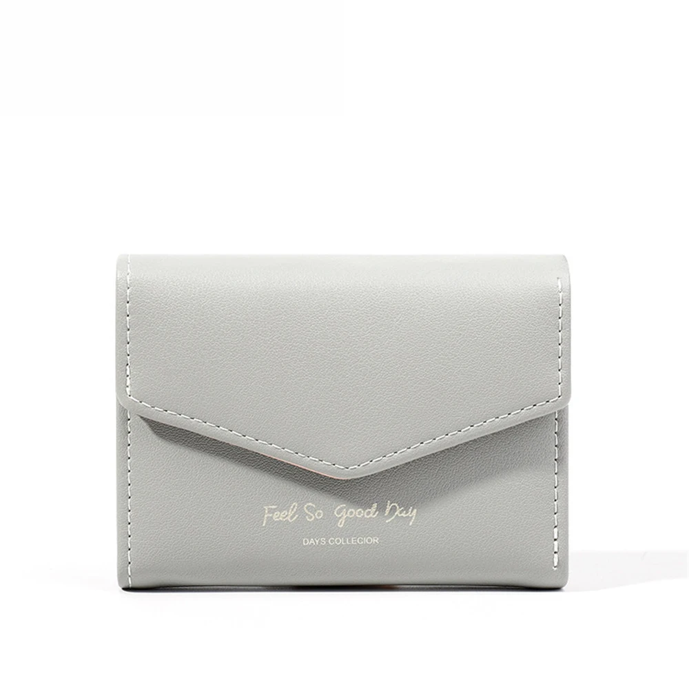 

Women Faux Leather Wallets Buckle Letter Coin Card Package Lady Purse Wallet Trifold PU Holder Clutch