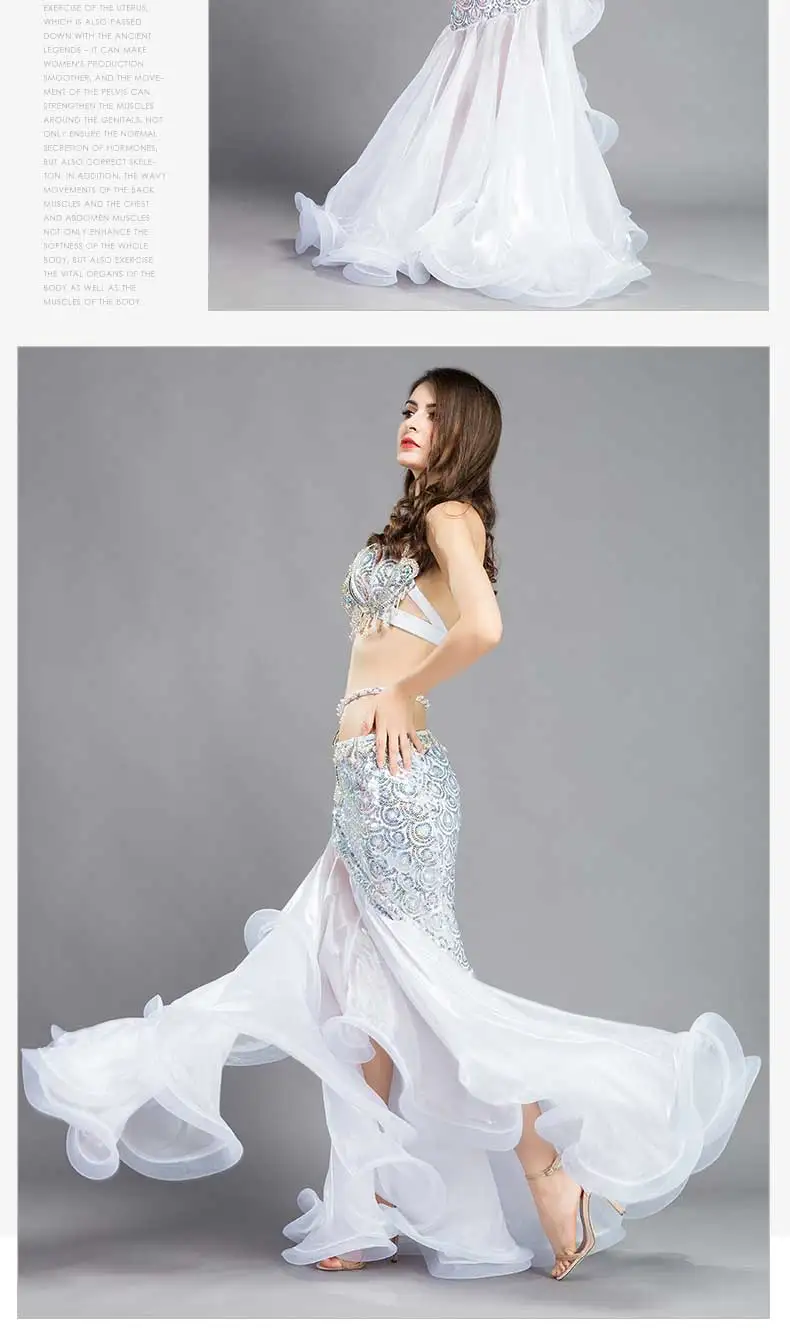 Профессиональный Bellydance сценический костюм набор костюма для танца живота Павлин блестки красивая сексуальная одежда для танца живота