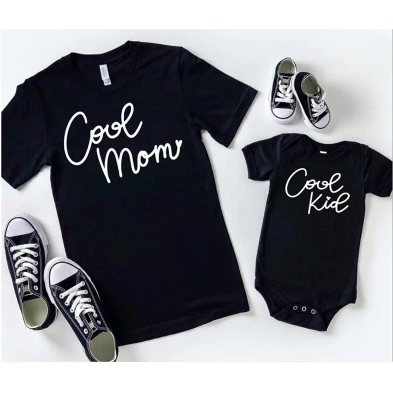 Ropa a juego divertida para beb&eacute;s y madres, Camiseta de algod&oacute;n para el primer d&iacute;a de la madre, 2021-4