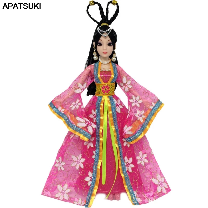 Красное старинное красивое платье для кукол Барби наряды игрушки детей 1:6