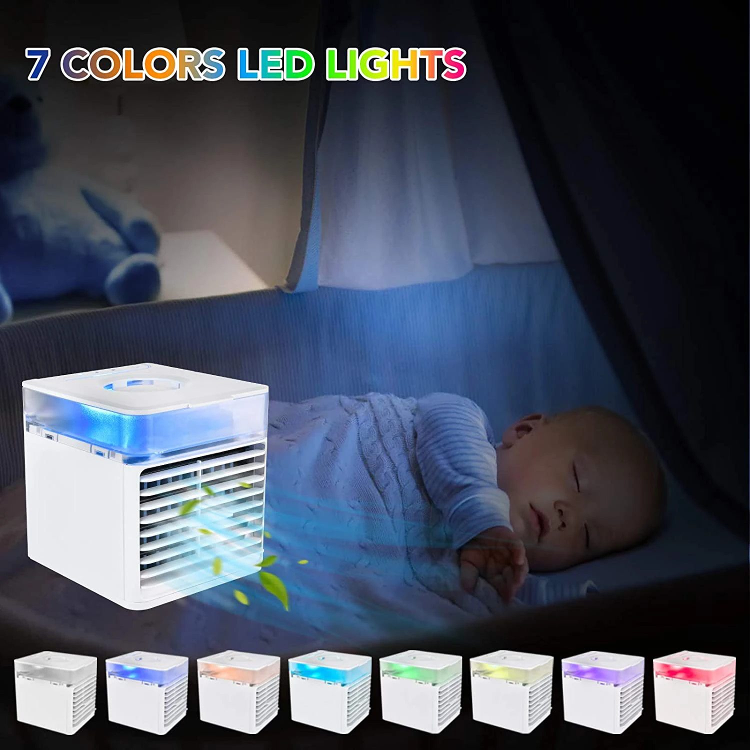 

azorex Mini Aire Acondicionado Porttil Enfriador USB 4 en 1 Purificador Humidificador Aromaterapia del Aire 3 Velocidades