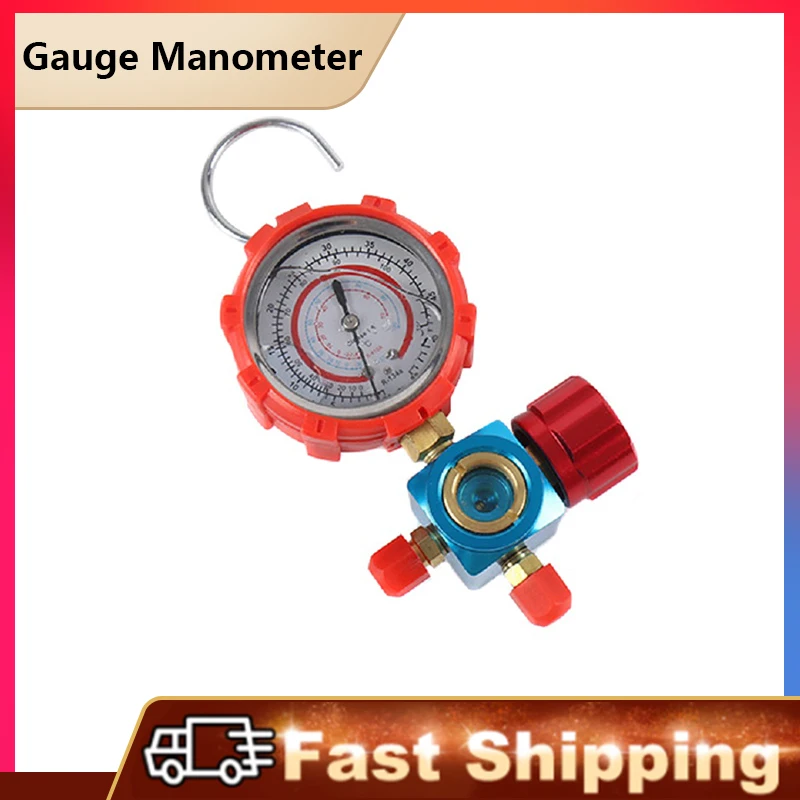 

Refrigerant Manifold Gauge Manometer Portable Convenient Valves Pressures Gauge Air Conditioner Tool R410a Refrigerant Manometer