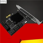 Переходник Chi a Mining Riser с 10 портами SATA 3,0 на PCIe, плата расширения PCI Express SATA, адаптер SATA3 6G, конвертер с радиатором для Windows