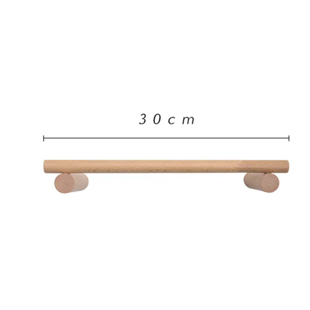 

1pc Simple Towel Rack Wooden Single Towel Bar Punch Storage Rack Towel Hanger for Bathromm Kitchen Home (45CM)