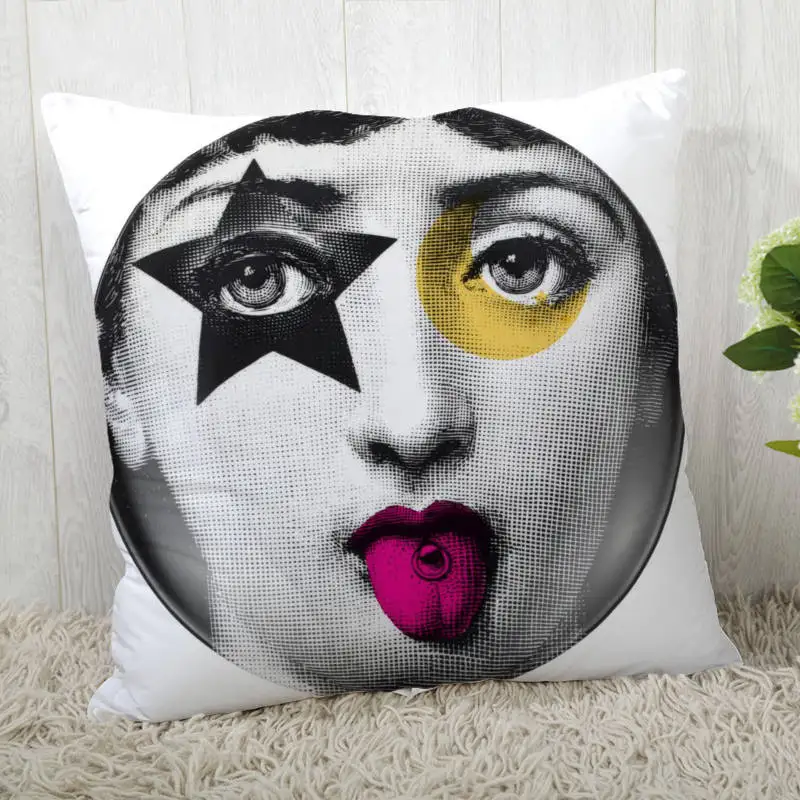 Наволочки на заказ итальянские-Fornasetti-серия Art Woman Face квадратная Наволочка на молнии наволочка 40*40 см, 45*45 см(одна сторона