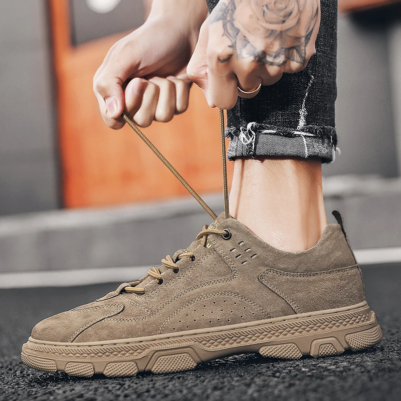 Туфли мужские из натуральной кожи Классические Легкие на шнуровке плоская