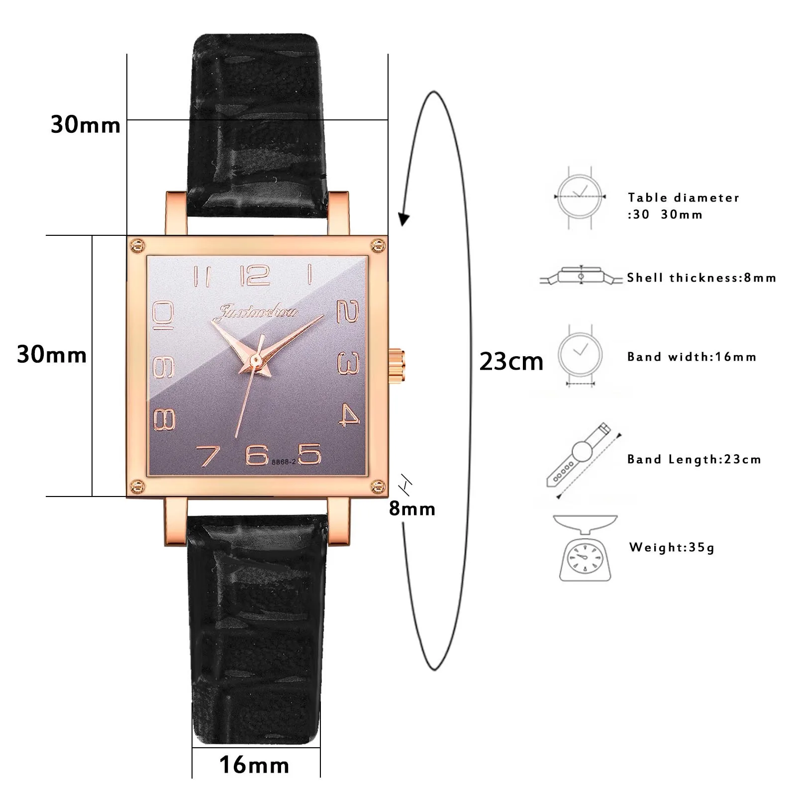 

New Square Couple Watches Watch Rose Gold Silver Case Men Watches Fashion Luxury Brand Leather Band Quartz Clock Montre Homme