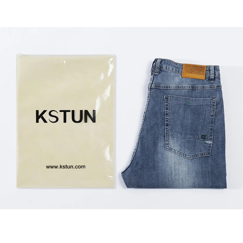 Мужские рваные джинсы KSTUN синие ультратонкие стрейч с потертостями облегающие в