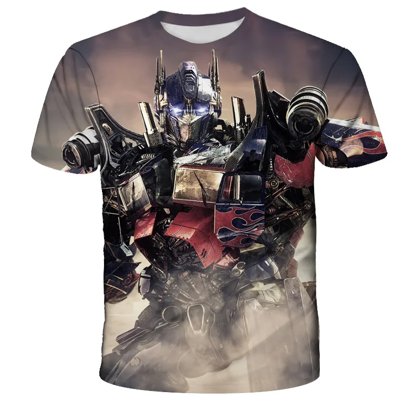 

Summer Teens Children Clothes TShirts Short Sleeve Autobots Transformation Robot 3D Print Kids Boys Bumblebee Tops T-Shirt