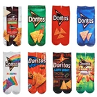Носки хлопковые унисекс с 3D принтом в виде картофельных чипсов, смешные мужские носки и женщин