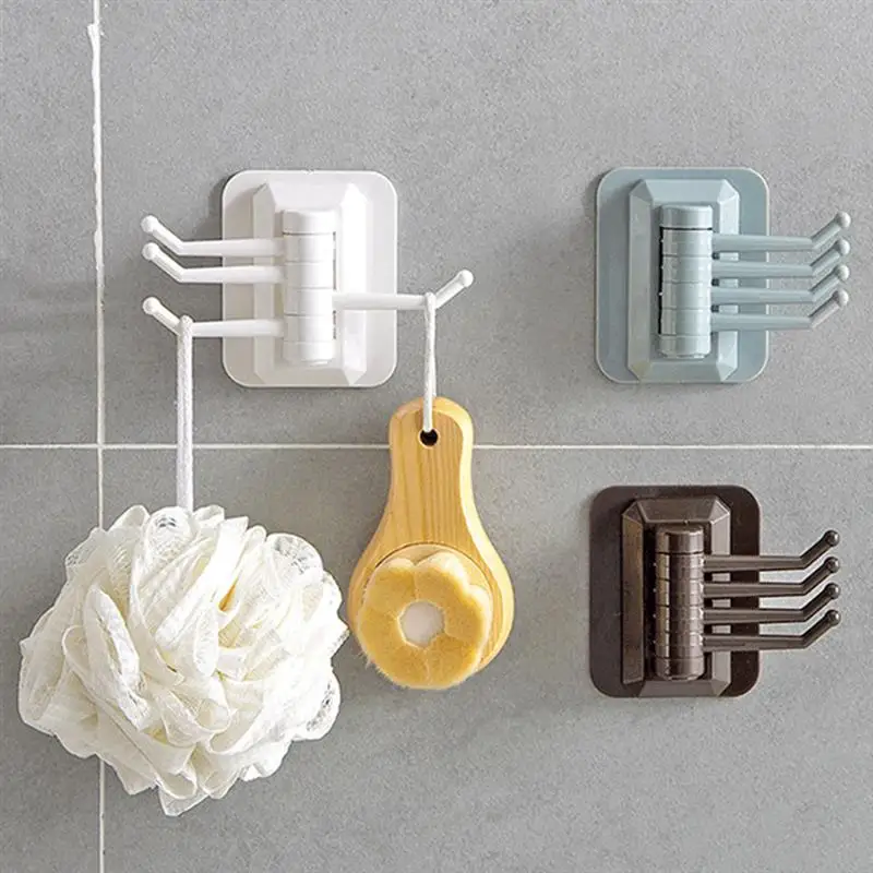 

Складная вешалка с крючками, многофункциональный вращающийся крючок для настенных наклеек, не требует проделывания отверстий, прочный быт...