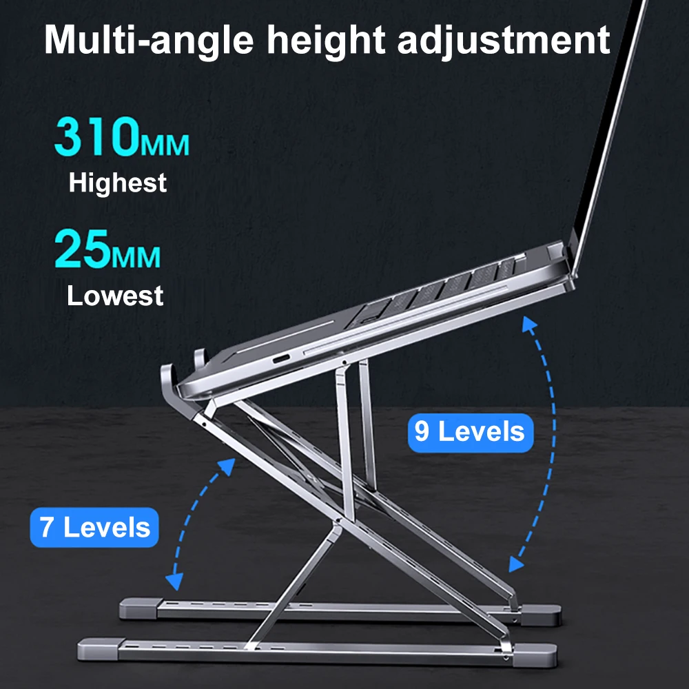 adjustable laptop stand aluminum for macbook foldable computer pc tablet support notebook stand table cooling pad laptop holder free global shipping