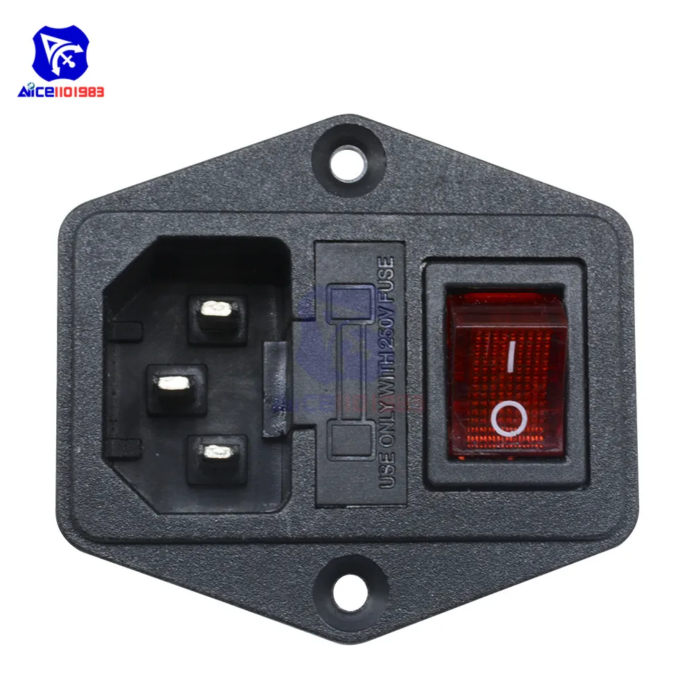 Diymore AC 250V 10A красный светодиодный кулисный переключатель включения/выключения 3 Pin